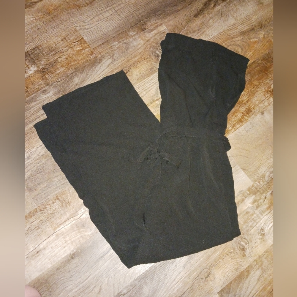 Black Surplice Jumpsuit